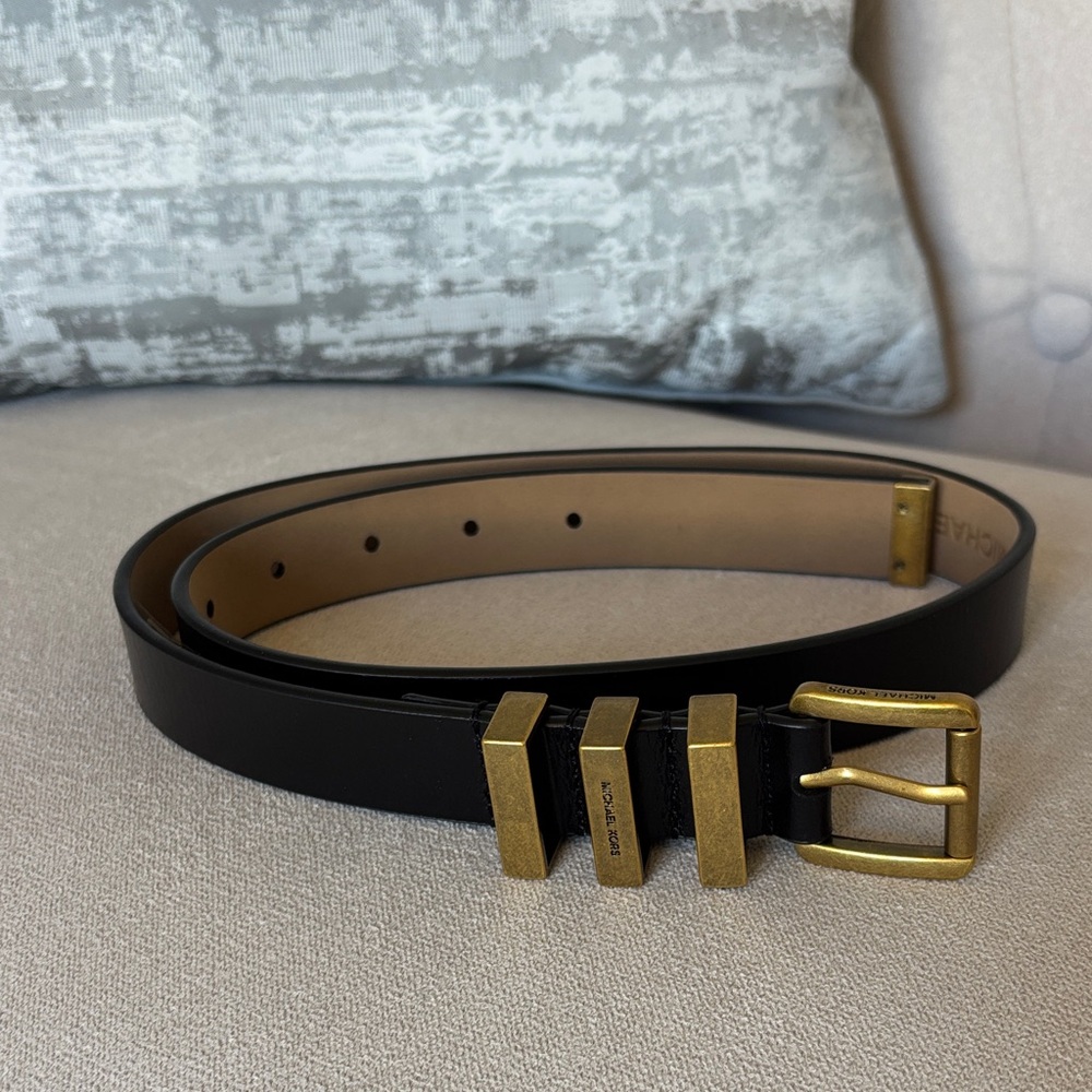NWT Michael Kors Black and Gold Women's Belt